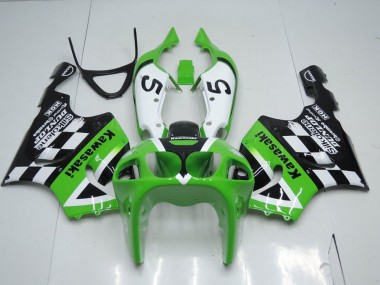 Kawasaki ZX7R 1996-2003 Verkleidungen - Grün Schwarz und Weiß Verkauf