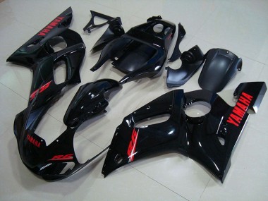 Yamaha R6 1998-2002 Verkleidung - Glänzend Schwarz Rote Aufkleber Verkauf