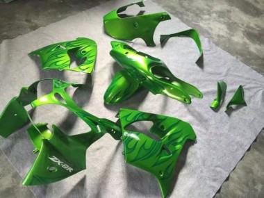 Kawasaki ZX9R 2000-2001 Verkleidungen - Grün Grüne Flamme Verkauf