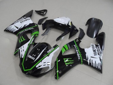 Yamaha R1 2000-2001 Verkleidung - Schwarz Weiß Grün Monster Verkauf