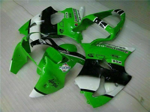 Kawasaki ZX6R 2000-2002 Motorrad Verkleidungen - Grün Schwarz Verkauf