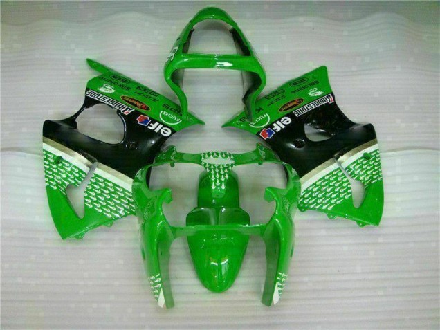 Kawasaki ZX6R 2000-2002 Verkleidung - Grün Schwarz Verkauf