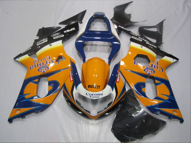Suzuki GSXR 600 K1 K2 K3 2001-2003 Verkleidungen - Blau Orange Corona Extra Verkauf Suzuki GSXR 600 K1 K2 K3 2001-2003 Verkleidungen - Blau Orange Corona Extra Verkauf