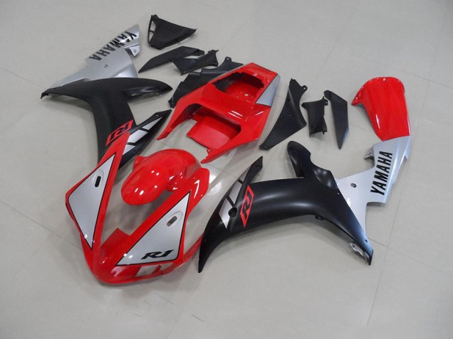 Yamaha R1 2002-2003 Verkleidungen - Rot Matte Silber Verkauf