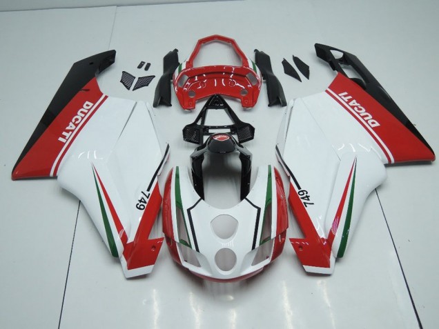 Ducati 749 999 2003-2004 Verkleidungen - Weiß Rot mit Tail Open Verkauf