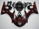 Yamaha R6 2003-2005 Verkleidungen - Schwarz rote Flamme Verkauf Yamaha R6 2003-2005 Verkleidungen - Schwarz rote Flamme Verkauf