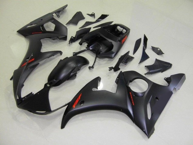 Yamaha R6 2003-2005 Verkleidungen - Matt Schwarze und rote Aufkleber Verkauf Yamaha R6 2003-2005 Verkleidungen - Matt Schwarze und rote Aufkleber Verkauf