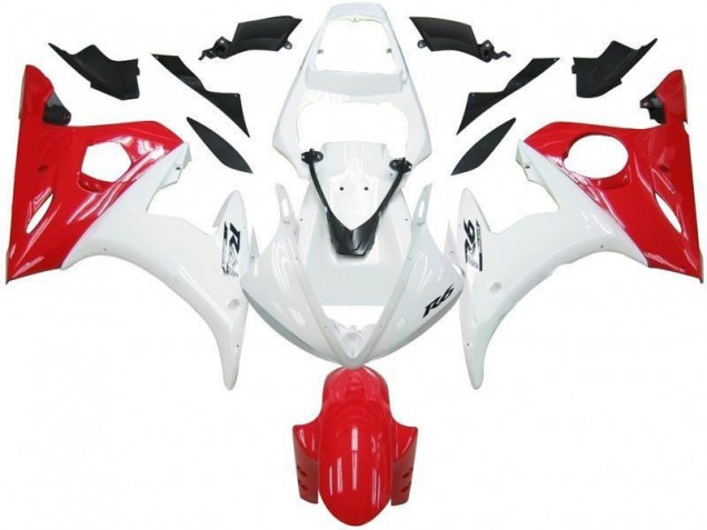 Yamaha R6 2003-2005 Verkleidungen - Weiß Rot Verkauf Yamaha R6 2003-2005 Verkleidungen - Weiß Rot Verkauf