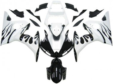 Yamaha R6 2003-2005 Verkleidungen - Weiß Flamme Schwarz Verkauf