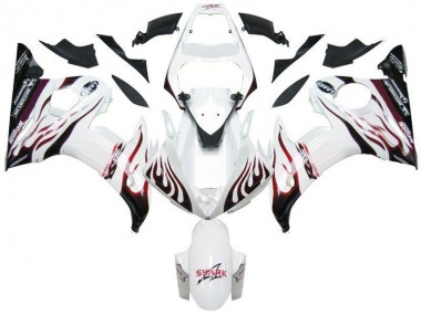 Yamaha R6 2003-2005 Verkleidungen - Weiß Schwarz Rot Flamme Verkauf