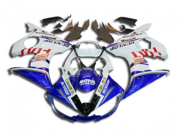 Yamaha R6 2003-2005 Verkleidungen - Weiß Blau Fiat Motul Dunlop Verkauf Yamaha R6 2003-2005 Verkleidungen - Weiß Blau Fiat Motul Dunlop Verkauf