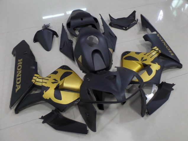 Honda CBR 600 RR 2005-2006 Verkleidungen - Matt Schwarz mit goldenem Totenkopf Verkauf Honda CBR 600 RR 2005-2006 Verkleidungen - Matt Schwarz mit goldenem Totenkopf Verkauf