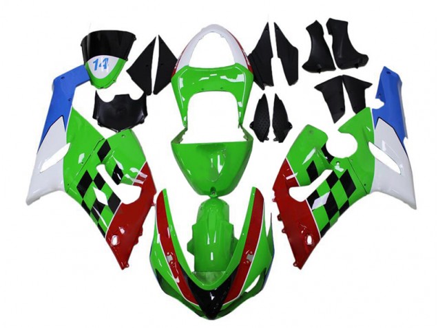 Kawasaki ZX6R 2005-2006 Verkleidungen - Grün Rot Weiß Blau Verkauf Kawasaki ZX6R 2005-2006 Verkleidungen - Grün Rot Weiß Blau Verkauf
