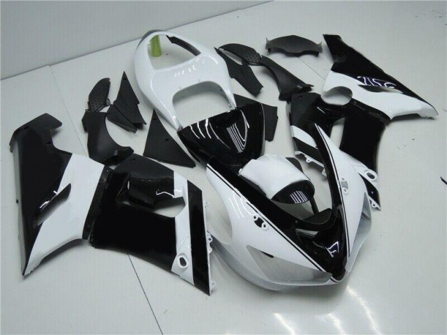 Kawasaki ZX6R 2005-2006 Verkleidungen - Schwarz Weiß Verkauf Kawasaki ZX6R 2005-2006 Verkleidungen - Schwarz Weiß Verkauf