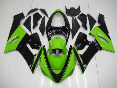 Kawasaki ZX6R 2005-2006 Verkleidung - Grün Schwarz Verkauf