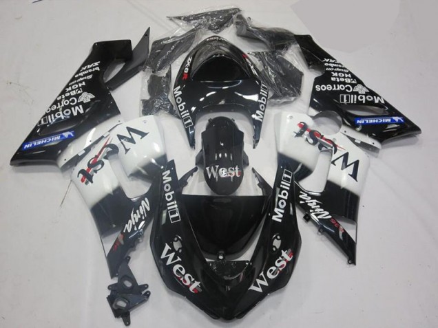 Kawasaki ZX6R 2005-2006 Verkleidung - Weiß Schwarz Verkauf
