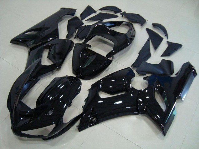 Kawasaki ZX6R 2005-2006 Verkleidungen - Glänzend Schwarz Verkauf