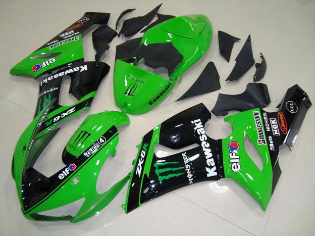 Kawasaki ZX6R 2005-2006 Verkleidungen - Grünes Monster Verkauf