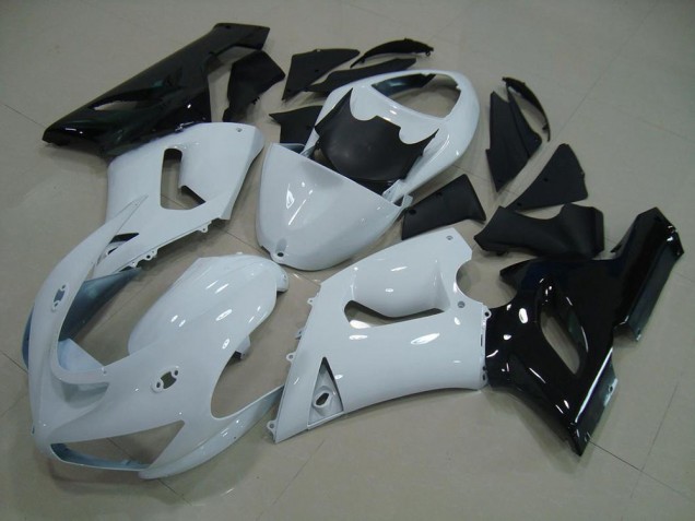 Kawasaki ZX6R 2005-2006 Verkleidungen - Weiß Schwarz Verkauf