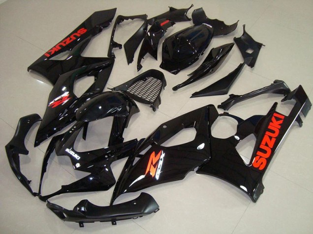 Suzuki GSXR 1000 K5 2005-2006 Verkleidungen - Glänzend schwarz Roter Aufkleber Verkauf Suzuki GSXR 1000 K5 2005-2006 Verkleidungen - Glänzend schwarz Roter Aufkleber Verkauf