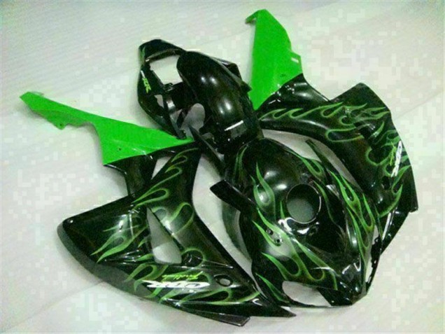 Honda CBR 1000 RR 2006-2007 Verkleidungen - Grüne Flamme Schwarz Verkauf Honda CBR 1000 RR 2006-2007 Verkleidungen - Grüne Flamme Schwarz Verkauf