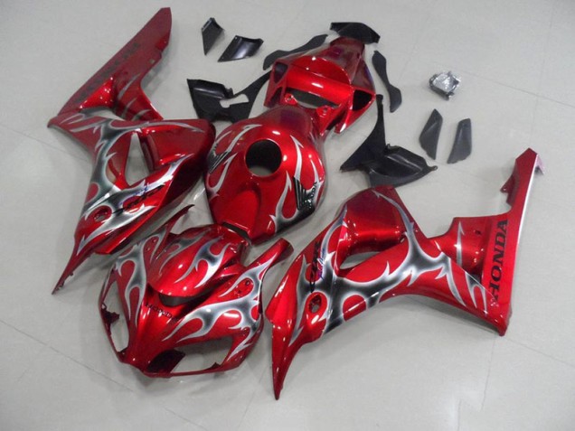 Honda CBR 1000 RR 2006-2007 Verkleidungen - Rot mit Schwarz Grau Flamme Verkauf Honda CBR 1000 RR 2006-2007 Verkleidungen - Rot mit Schwarz Grau Flamme Verkauf
