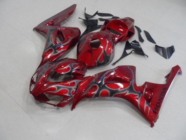 Honda CBR 1000 RR 2006-2007 Verkleidungen - Rot Silber Flamme Verkauf