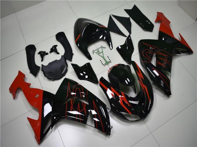 Kawasaki ZX10R 2006-2007 Verkleidungen - Schwarz Rot Verkauf Kawasaki ZX10R 2006-2007 Verkleidungen - Schwarz Rot Verkauf