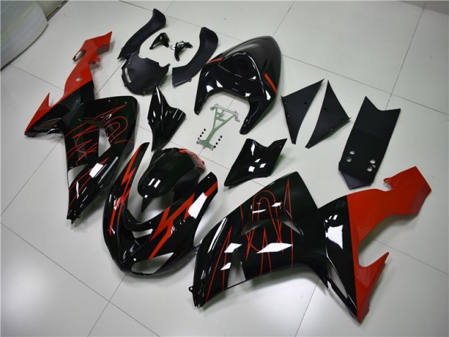 Kawasaki ZX10R 2006-2007 Verkleidungen - Schwarz Rot Verkauf Kawasaki ZX10R 2006-2007 Verkleidungen - Schwarz Rot Verkauf