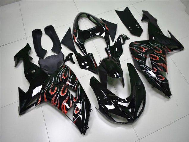 Kawasaki ZX10R 2006-2007 Verkleidungen - Schwarz Grau Rot Verkauf Kawasaki ZX10R 2006-2007 Verkleidungen - Schwarz Grau Rot Verkauf