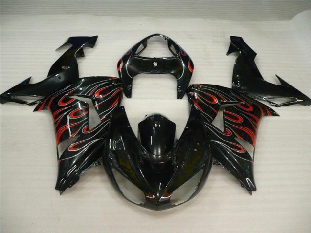 Kawasaki ZX10R 2006-2007 Verkleidungen - Schwarz Grau Rot Verkauf Kawasaki ZX10R 2006-2007 Verkleidungen - Schwarz Grau Rot Verkauf