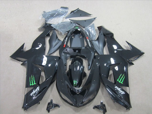 Kawasaki ZX10R 2006-2007 Verkleidungen - Schwarz Grün Monster Ninja Verkauf Kawasaki ZX10R 2006-2007 Verkleidungen - Schwarz Grün Monster Ninja Verkauf
