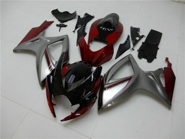 Suzuki GSXR 600 / 750 K6 2006-2007 Verkleidungen - Rot Silber Verkauf
