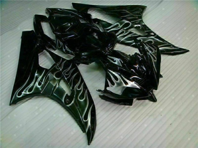 Yamaha R6 2006-2007 Verkleidungen - Silber Flamme Schwarz Verkauf Yamaha R6 2006-2007 Verkleidungen - Silber Flamme Schwarz Verkauf