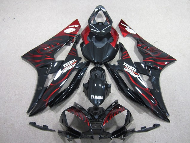 Yamaha R6 2006-2007 Verkleidung - Schwarz rote Flamme Verkauf Yamaha R6 2006-2007 Verkleidung - Schwarz rote Flamme Verkauf