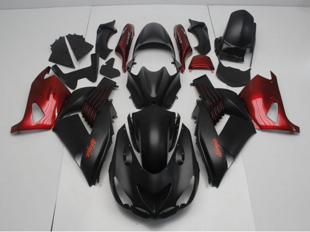 Kawasaki ZX14R ZZR 1400 2006-2011 Verkleidungen - Matt Schwarz und Rot Verkauf Kawasaki ZX14R ZZR 1400 2006-2011 Verkleidungen - Matt Schwarz und Rot Verkauf