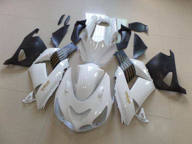 Kawasaki ZX14R ZZR 1400 2006-2011 Verkleidungen - Weiß Und Matt Schwarz Verkauf