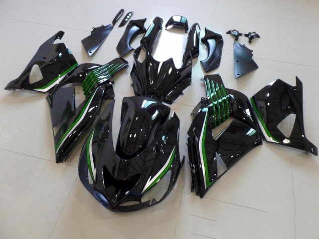 Kawasaki ZX14R ZZR 1400 2006-2011 Verkleidungen - Glänzend Schwarz mit Grün Linie Verkauf Kawasaki ZX14R ZZR 1400 2006-2011 Verkleidungen - Glänzend Schwarz mit Grün Linie Verkauf