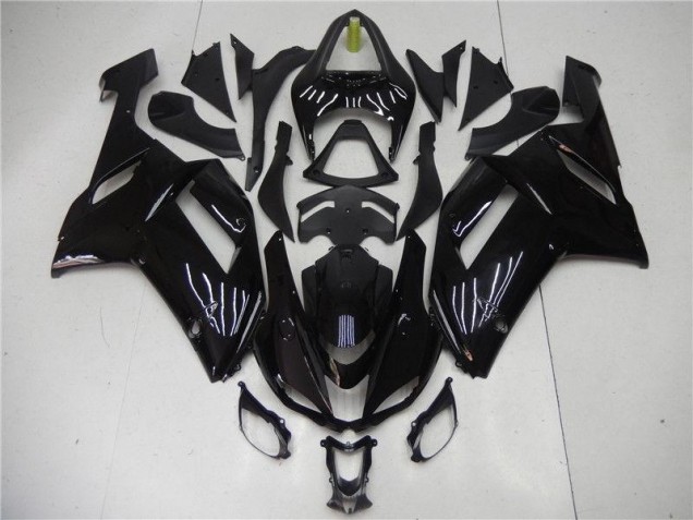 Kawasaki ZX6R 2007-2008 Verkleidung - Glänzend Schwarz Verkauf