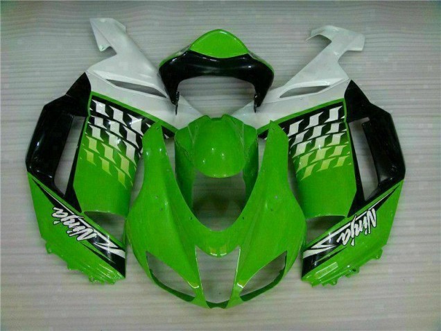 Kawasaki ZX6R 2007-2008 Verkleidungen - Grüner Weißer Ninja Verkauf
