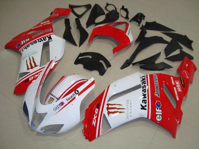 Kawasaki ZX6R 2007-2008 Verkleidungen - Rot und Weiß Verkauf