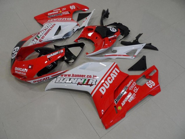Ducati 848 1098 1198 2007-2014 Verkleidungen - Orange Banner 69 Verkauf