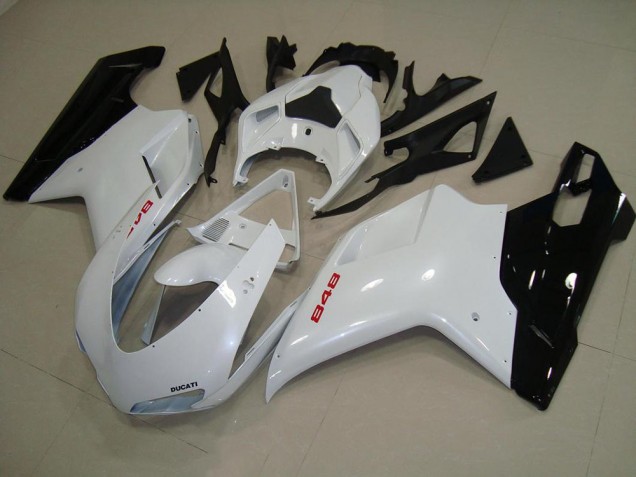Ducati 848 1098 1198 2007-2014 Verkleidungen - Perl Weiß Schwarz Verkauf Ducati 848 1098 1198 2007-2014 Verkleidungen - Perl Weiß Schwarz Verkauf