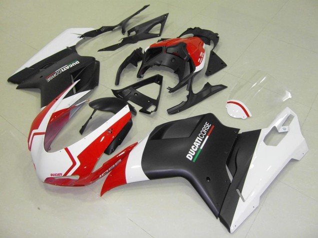 Ducati 848 1098 1198 2007-2014 Verkleidungen - Matt Schwarz Weiß Rot Verkauf