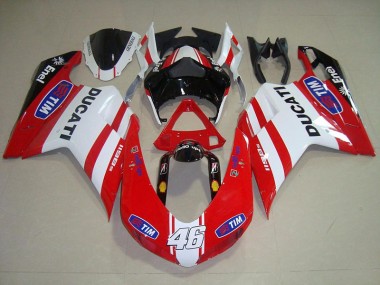 Ducati 848 1098 1198 2007-2014 Verkleidungen - Rot Weiß 46 Verkauf