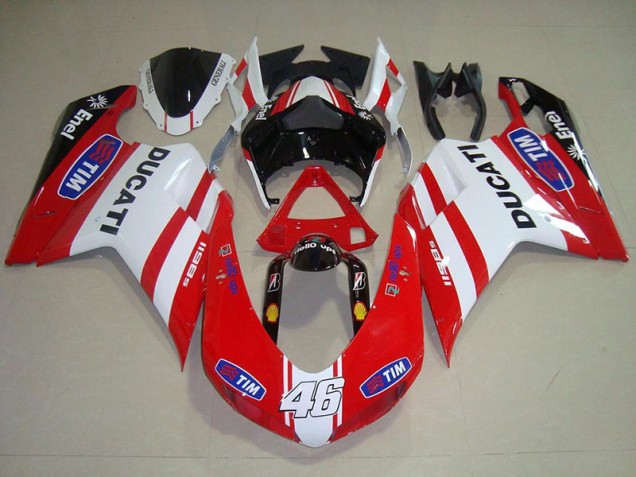 Ducati 848 1098 1198 2007-2014 Verkleidungen - Rot Weiß 46 Verkauf