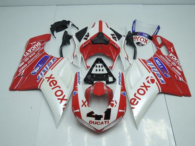 Ducati 848 1098 1198 2007-2014 Verkleidungen - Perl Weiß Neu Xerox Verkauf