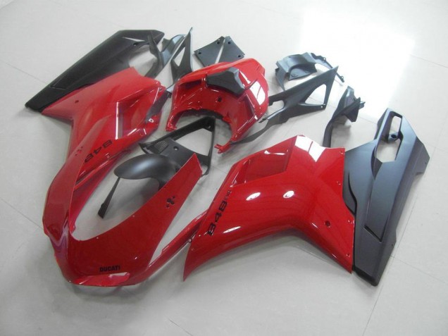 Ducati 848 1098 1198 2007-2014 Verkleidungen - Rot Schwarz Verkauf