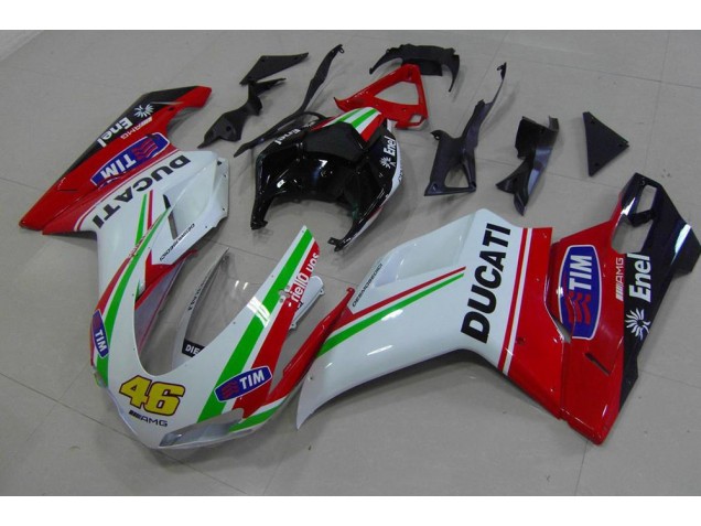 Ducati 848 1098 1198 2007-2014 Verkleidungen - Rot Weiß Gelb 46 Verkauf