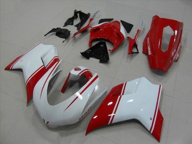 Ducati 848 1098 1198 2007-2014 Verkleidungen - Weiß Und Rot Rennen Version Verkauf